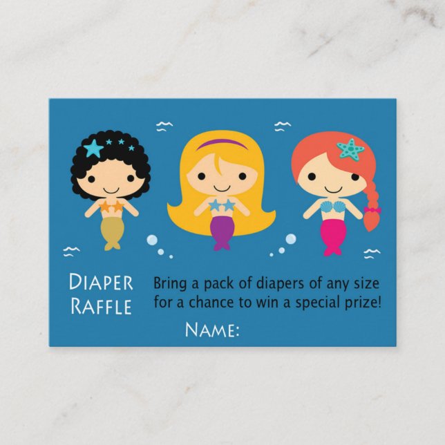 Mermaid Diaper Raffle Tickets (Front)