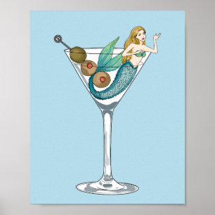 Mermaid Dirty Martini Art Print