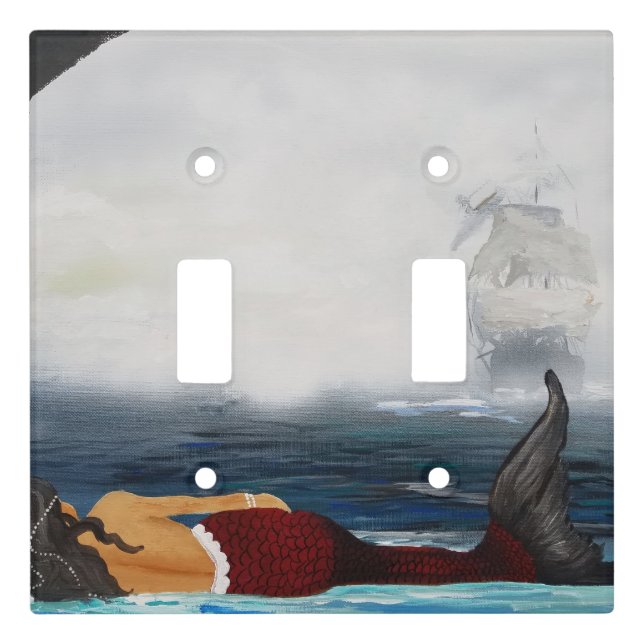 Mermaid Double Toggle Light Switch Cover (Front)