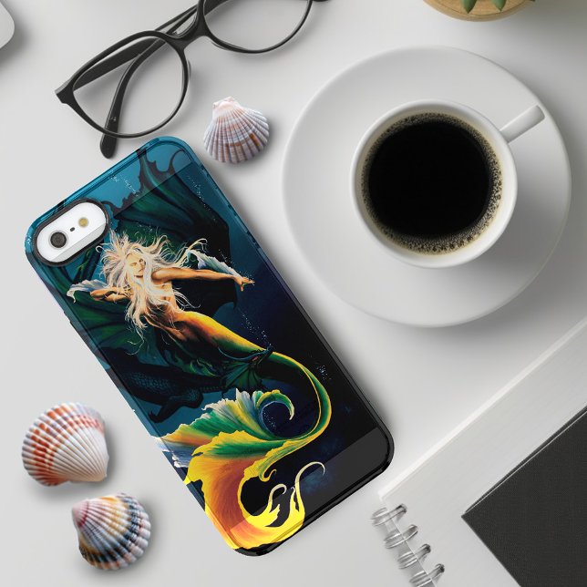 Mermaid Dragon Fantasy Blue Uncommon iPhone Case (Creator Uploaded)