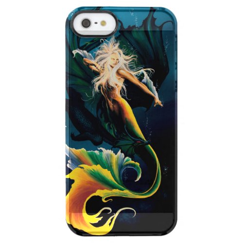 Mermaid Dragon Fantasy Blue Clear iPhone SE55s Case