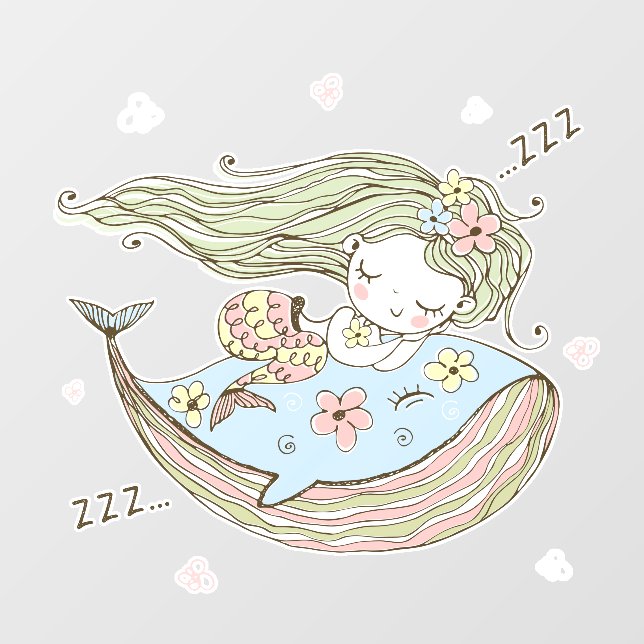 Mermaid Dreaming Wall Decal (Front)