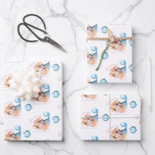 Mermaid Dreams Can Come True Wrapping Paper Set