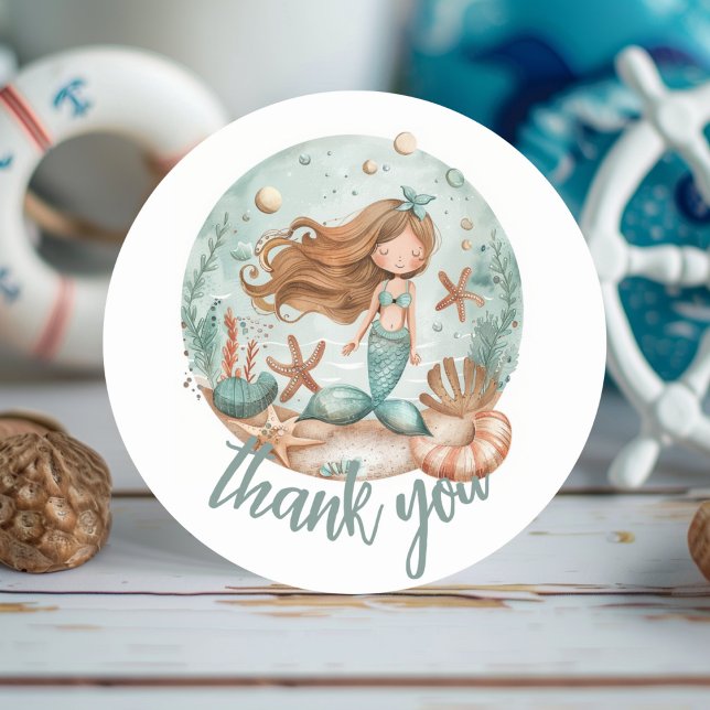 Mermaid Dreams Kids Classic Round Sticker (Creator Uploaded)