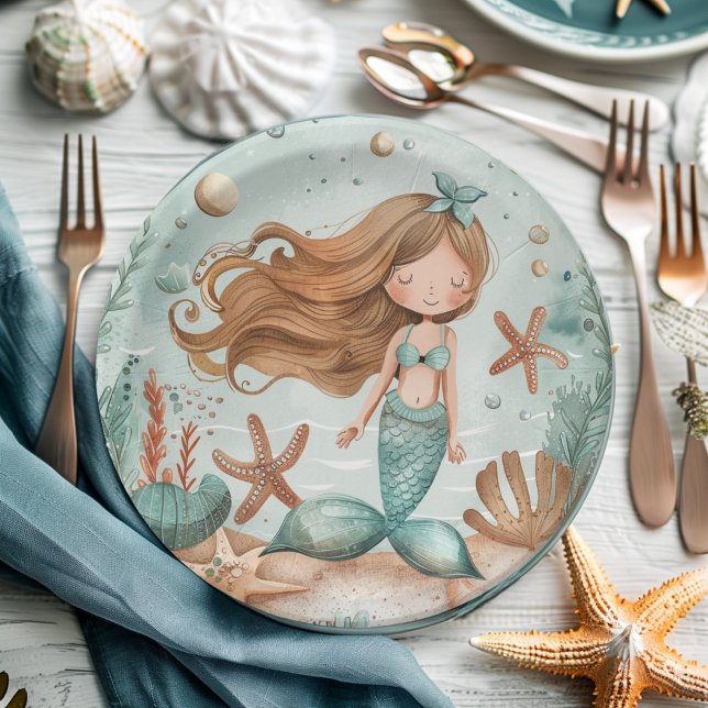 Mermaid Dreams Kids Paper Plates (Creator Uploaded)