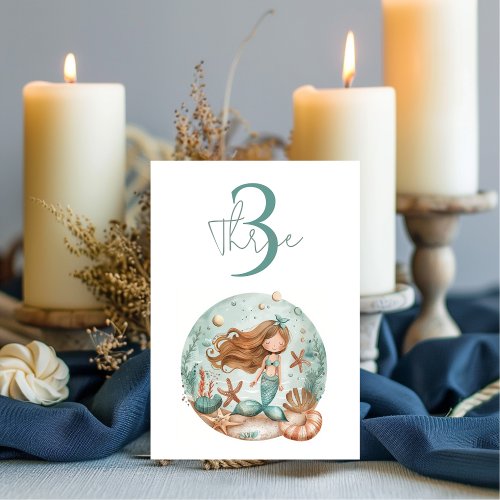 Mermaid Dreams Kids  Table Number