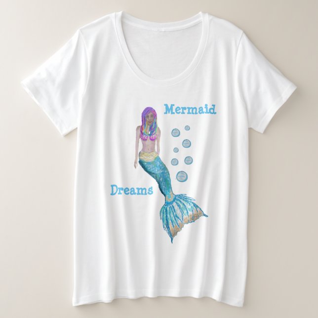 Mermaid Dreamz Plus Size T-Shirt (Design Front)