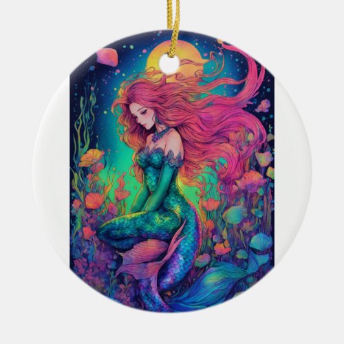 Mermaid Elegance Dive into Style with Our Enchan Ceramic Ornament
