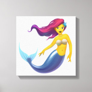 Mermaid - Emoji Canvas Print