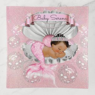 Mermaid Ethnic Baby Girl Pink Shell Pearls Trinket Tray