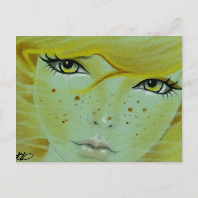 Mermaid face freckles Postcard (Front)