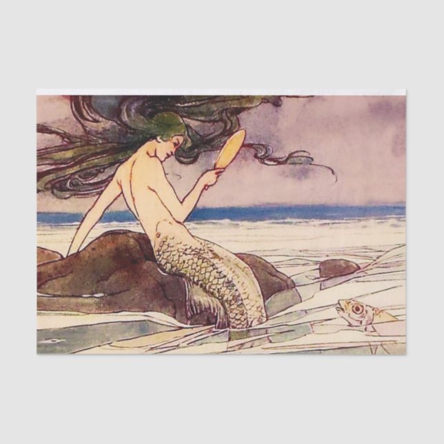 “Mermaid” Fairy Art by Alice B Woodward Tissue Paper (Front)