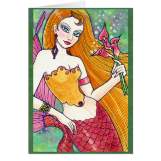 Mermaid Fairy Lily Fantasy Card by Ann Howard