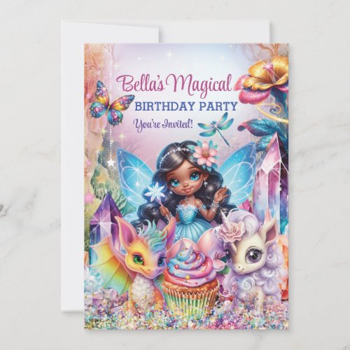 Mermaid Fairy Magical Birthday Party Invitation