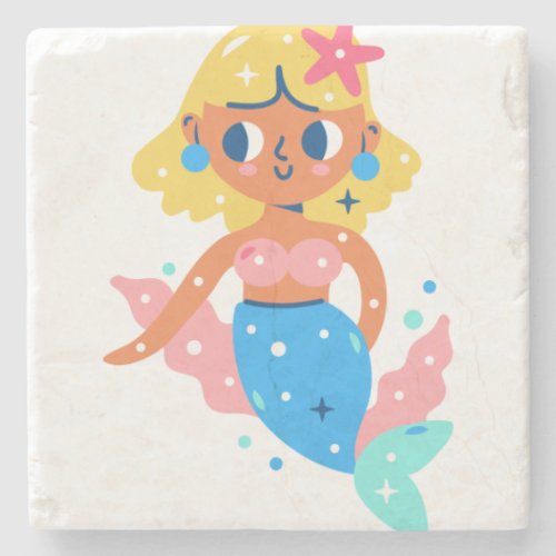 Mermaid fairy stone coaster