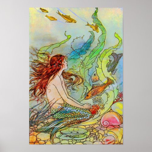 Mermaid Fairy Tale by Elenore Abbott Poster
