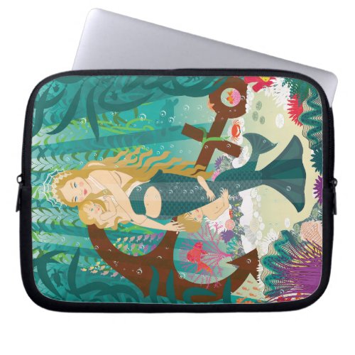 Mermaid Family dark blondes Laptop Sleeve