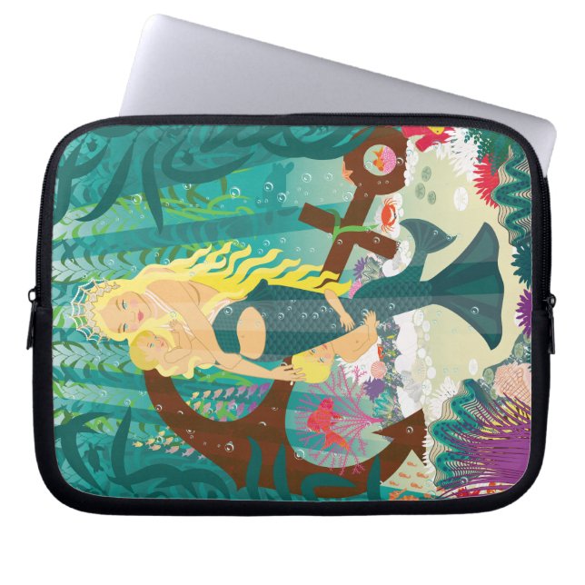 Mermaid Family (light blondes) Laptop Sleeve (Front)