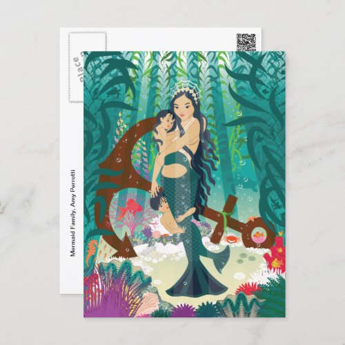 Mermaid Family Postcard