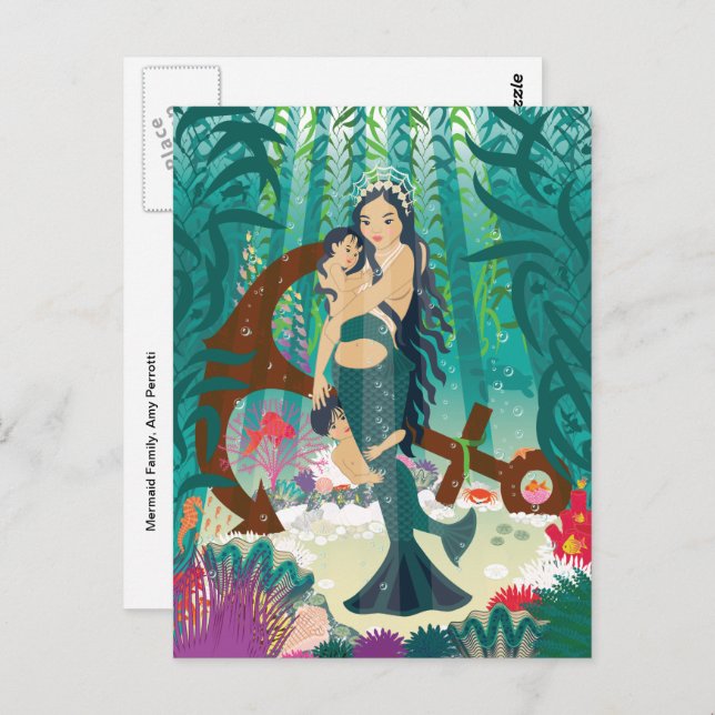 Mermaid Family Postcard (Front/Back)