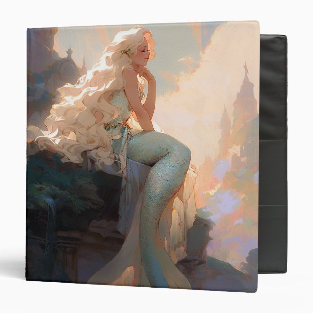 Mermaid Fantasy Art 3 Ring Binder (Front/Inside)
