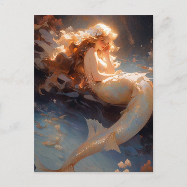Mermaid Fantasy Art Postcard (Front)