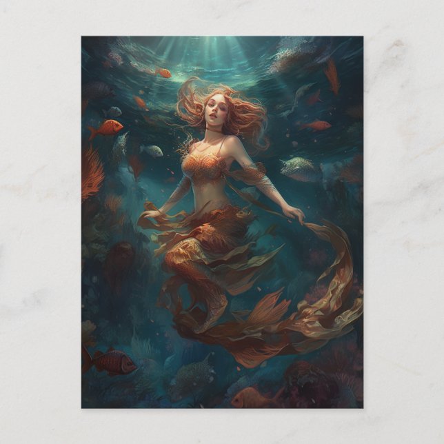Mermaid Fantasy Art Postcard (Front)