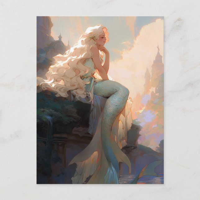 Mermaid Fantasy Art Postcard (Front)