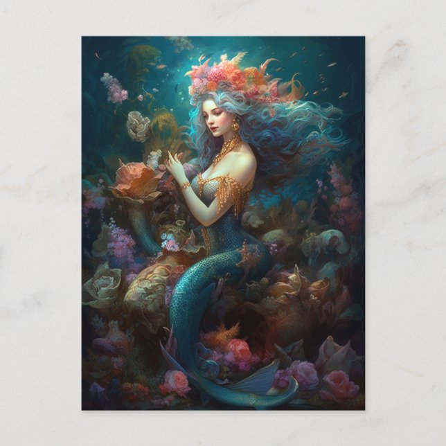 Mermaid Fantasy Art Postcard (Front)