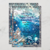 Mermaid Fantasy Blonde Enchanted Sea Sweet 16 Invitation (Front/Back)