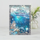 Mermaid Fantasy Blonde Enchanted Sea Sweet 16 Invitation (Standing Front)