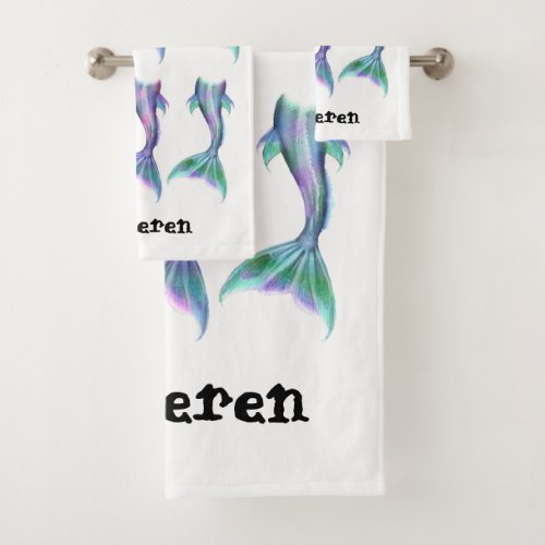 Mermaid Fantasy Fairy Tales Cartoon Tails Bath Towel Set