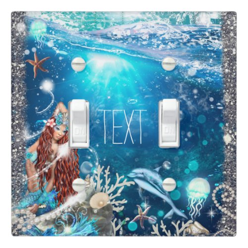 Mermaid Fantasy Red Head Enchanted Sea Fantasy Light Switch Cover