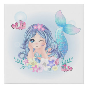 Mermaid Faux Canvas Print
