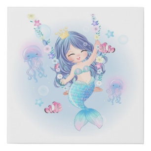 Mermaid Faux Canvas Print