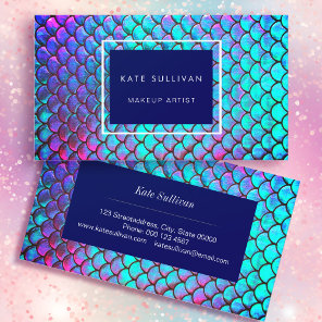 mermaid FAUX iridescent effect Business Card