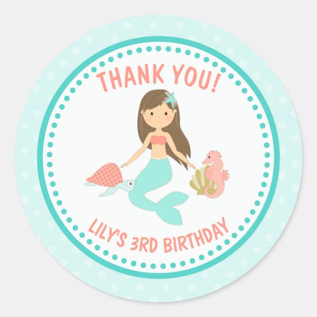 MERMAID favor sticker (Front)