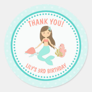 MERMAID favor sticker