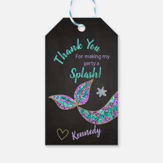 Mermaid, favor thank you tags, under the sea gift tags
