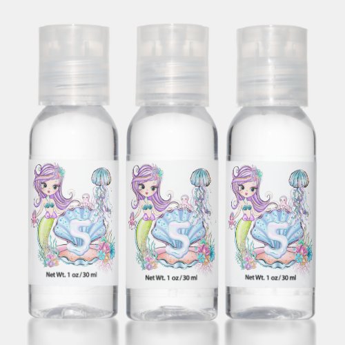 Mermaid Fifth Birthday  Magical Ocean Life Party Hand Sanitizer