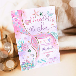 Mermaid First Birthday Invitation