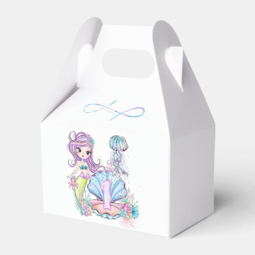 Mermaid First Birthday  Whimsical Sea Life Party Favor Boxes