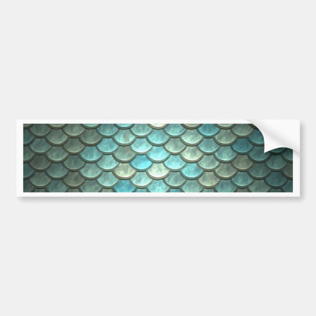 Mermaid Fish Scale Dragon Scale Bumper Sticker (Front)