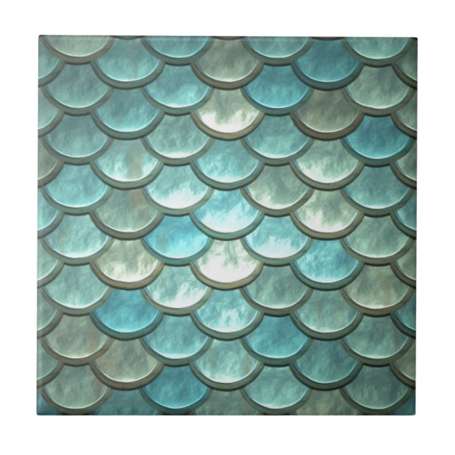 Mermaid Fish Scale Dragon Scale Ceramic Tile (Front)