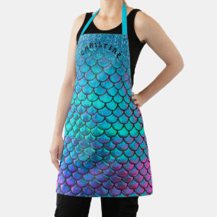 mermaid fish scale pattern apron