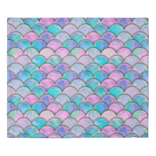 Mermaid fish scale wave japanese seamless pattern. duvet cover