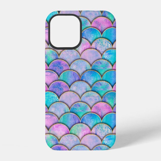 Mermaid fish scale wave japanese seamless pattern. iphone case (Back)