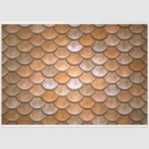 Mermaid Fish Scales Decoupage Background Gold Tissue Paper