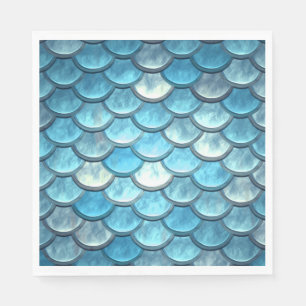 Mermaid Fish Scales Turquoise Napkins