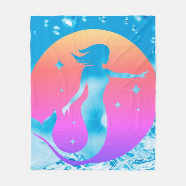 mermaid  fleece blanket (Front)